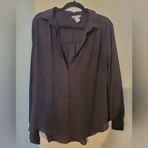 sheer h&m black buttoned blouse